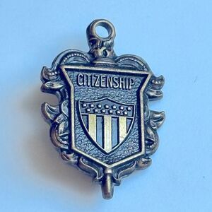 Vintage Jostens bronze tone Citizenship pin or pendant